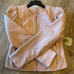 Pale blush leather jacket